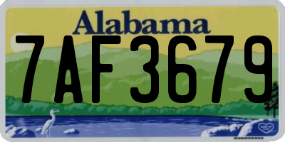 AL license plate 7AF3679