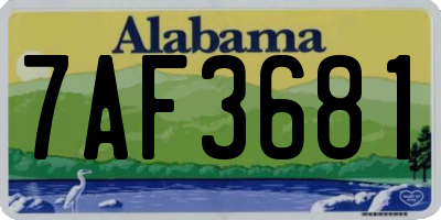 AL license plate 7AF3681