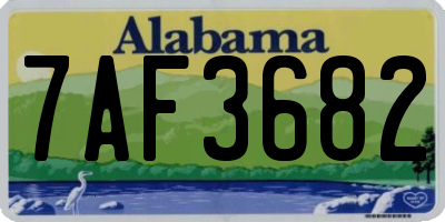 AL license plate 7AF3682