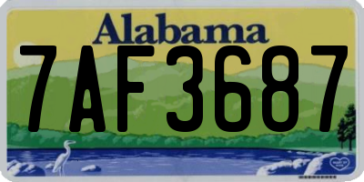 AL license plate 7AF3687