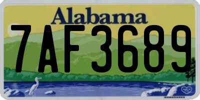 AL license plate 7AF3689