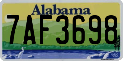 AL license plate 7AF3698