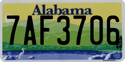 AL license plate 7AF3706