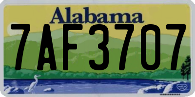 AL license plate 7AF3707