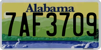AL license plate 7AF3709