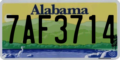 AL license plate 7AF3714
