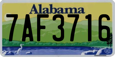 AL license plate 7AF3716