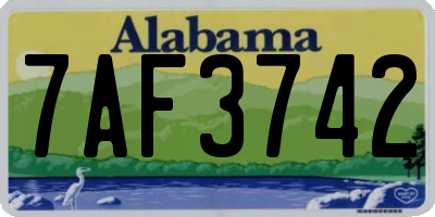 AL license plate 7AF3742