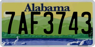 AL license plate 7AF3743
