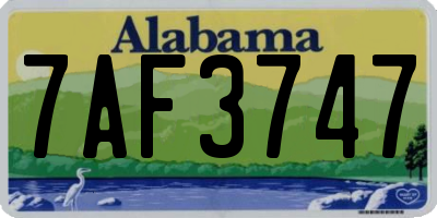 AL license plate 7AF3747