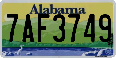AL license plate 7AF3749