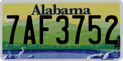 AL license plate 7AF3752