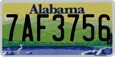 AL license plate 7AF3756