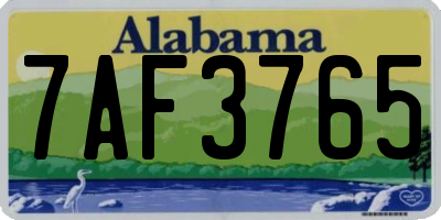 AL license plate 7AF3765