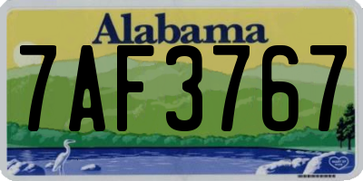 AL license plate 7AF3767