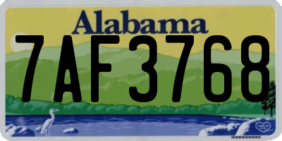 AL license plate 7AF3768