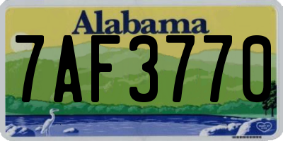 AL license plate 7AF3770