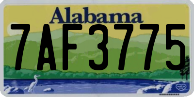 AL license plate 7AF3775