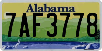 AL license plate 7AF3778