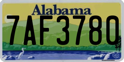AL license plate 7AF3780