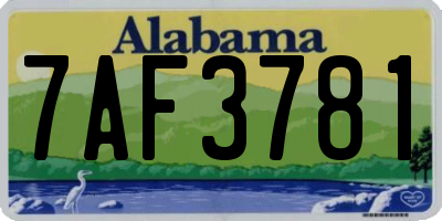 AL license plate 7AF3781