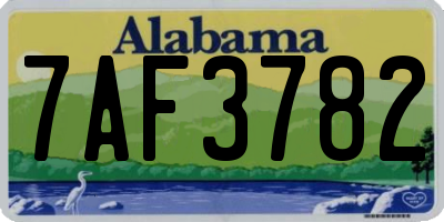 AL license plate 7AF3782