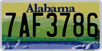 AL license plate 7AF3786