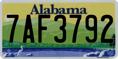 AL license plate 7AF3792