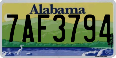 AL license plate 7AF3794