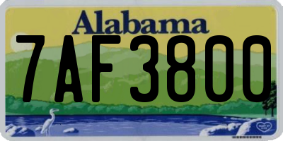 AL license plate 7AF3800