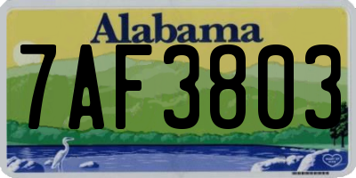 AL license plate 7AF3803