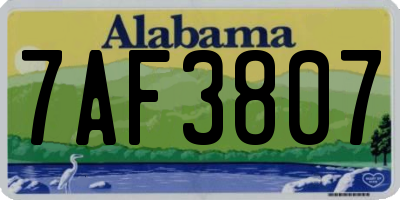 AL license plate 7AF3807