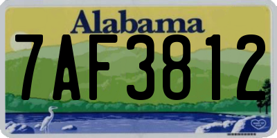 AL license plate 7AF3812