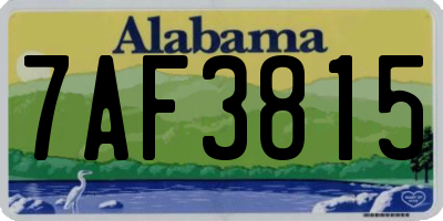 AL license plate 7AF3815