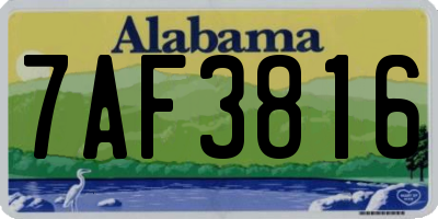 AL license plate 7AF3816