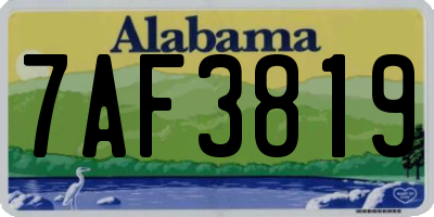 AL license plate 7AF3819