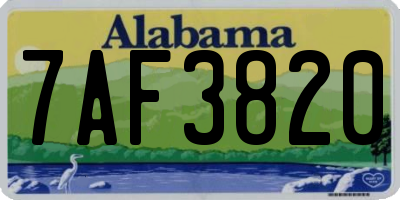 AL license plate 7AF3820