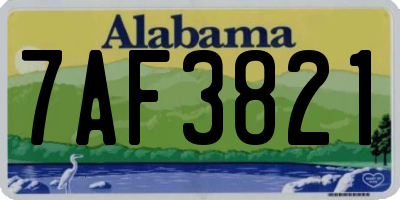 AL license plate 7AF3821