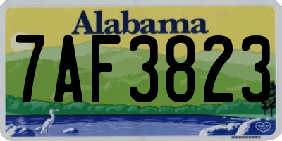 AL license plate 7AF3823