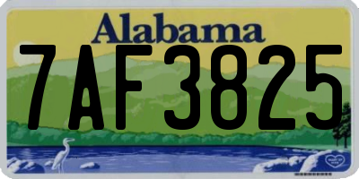 AL license plate 7AF3825