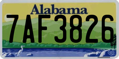 AL license plate 7AF3826