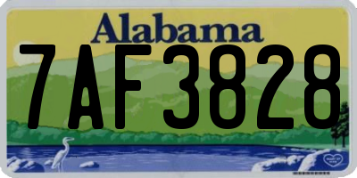 AL license plate 7AF3828