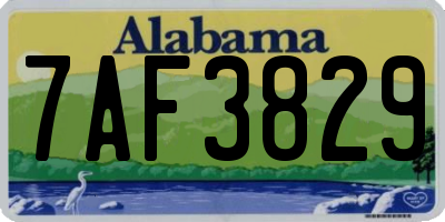AL license plate 7AF3829