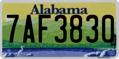 AL license plate 7AF3830