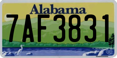AL license plate 7AF3831