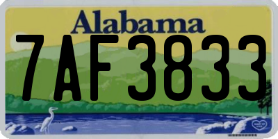 AL license plate 7AF3833