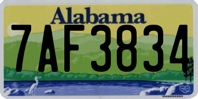 AL license plate 7AF3834