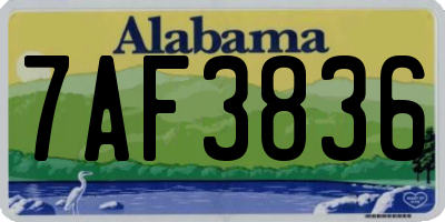 AL license plate 7AF3836