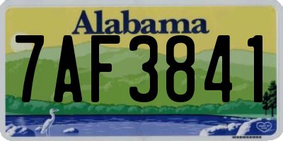 AL license plate 7AF3841
