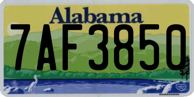 AL license plate 7AF3850